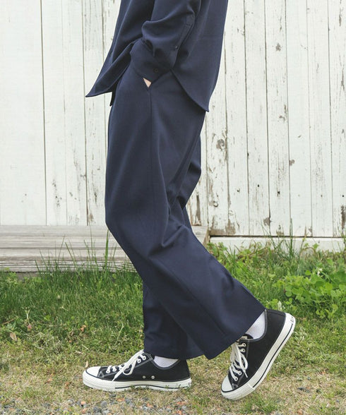 MR.OLIVE / PEACHSKIN STRETCH GABARDINE / 2TACK WIDE EASY PANTS / ミスターオリーブ ピーチスキンストレッチギャバジン 2タックワイドイージーパンツ